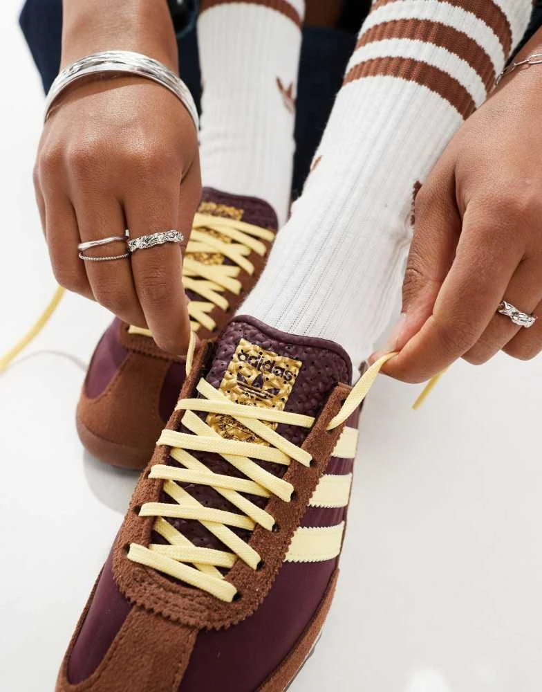 adidas Originals adidas Originals SL 72 OG trainers in brown and yellow 4