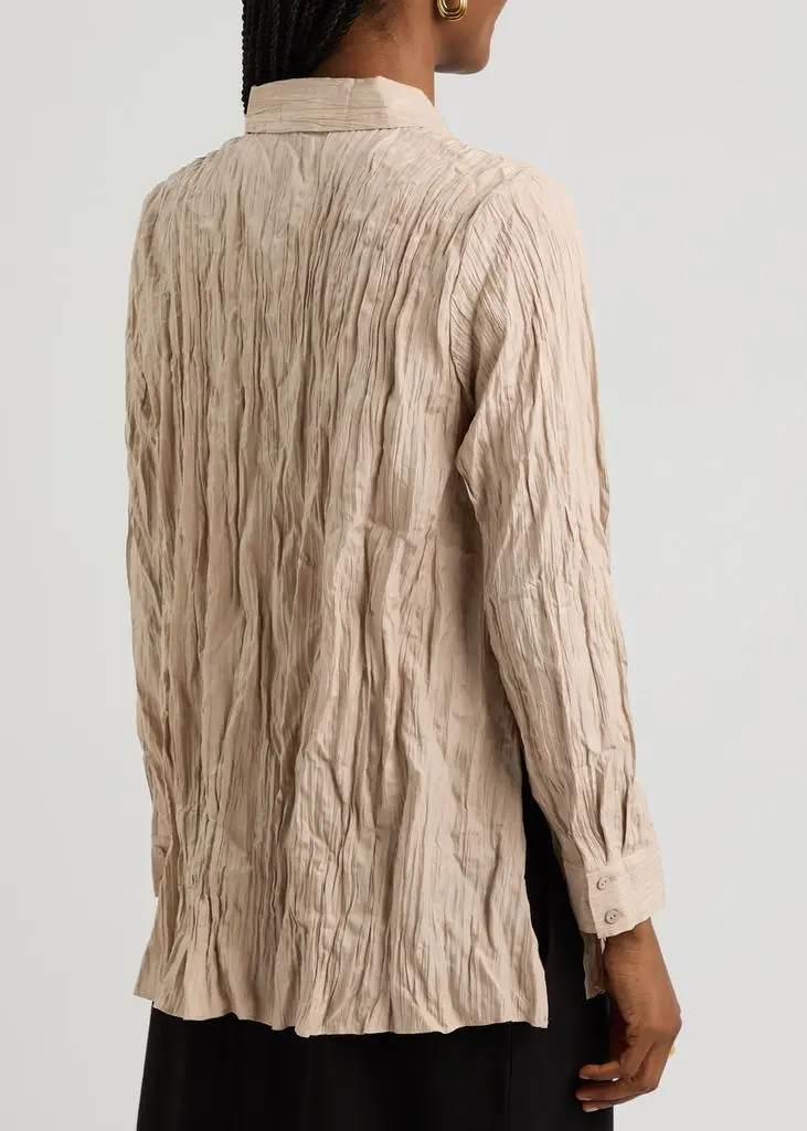 Eileen Fisher Crinkled plissé silk shirt 3