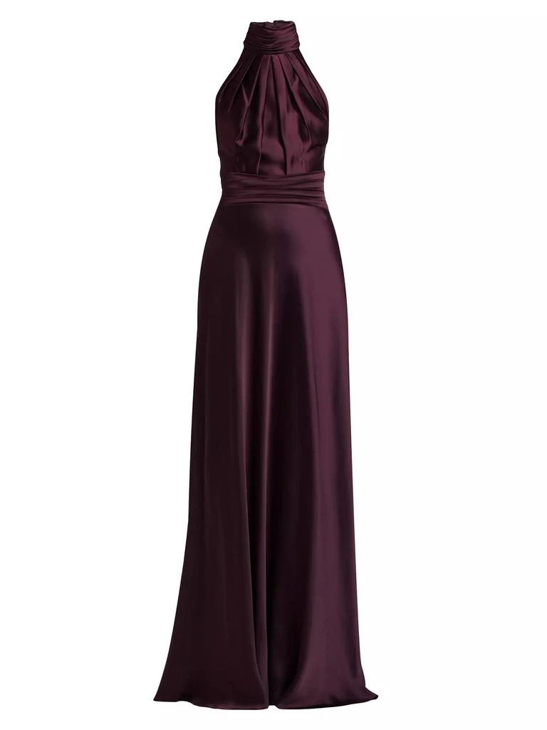 Zuhair Murad Satin Halter Pleated Gown 1