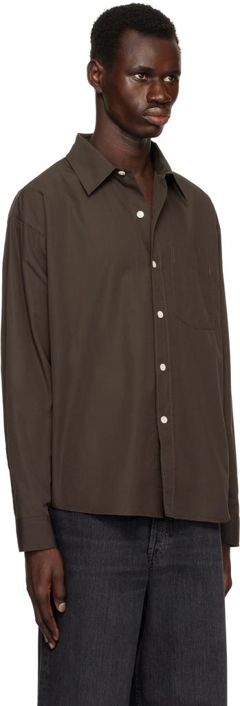 mfpen Brown Poplin Executive Shirt