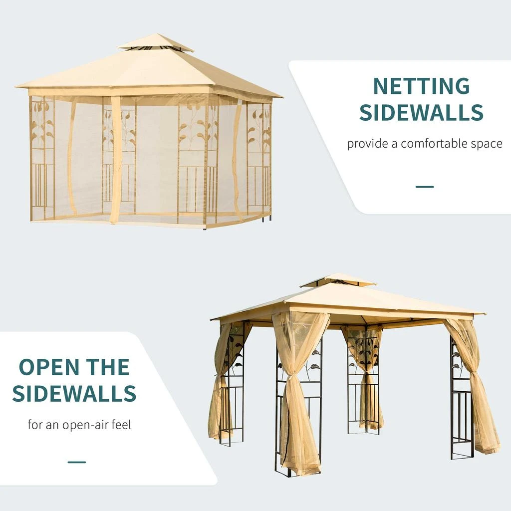 Streamdale Furniture Streamdale Elegant 10x10 Gazebo Tent with Canopy 3