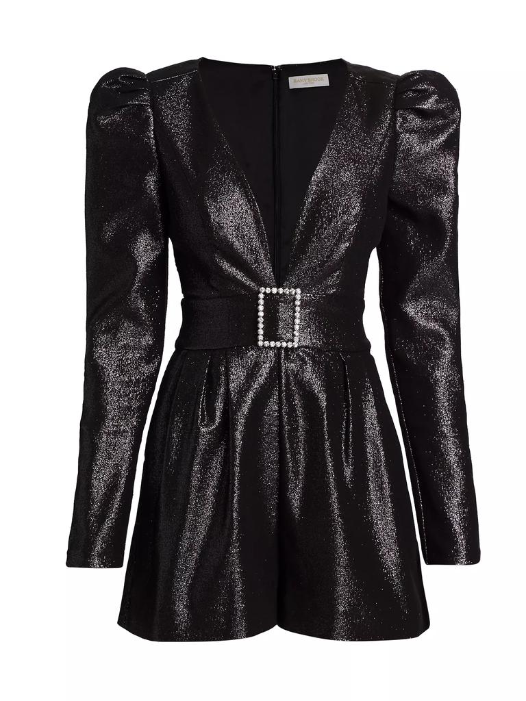 Ramy Brook Brooke Metallic Belted Romper