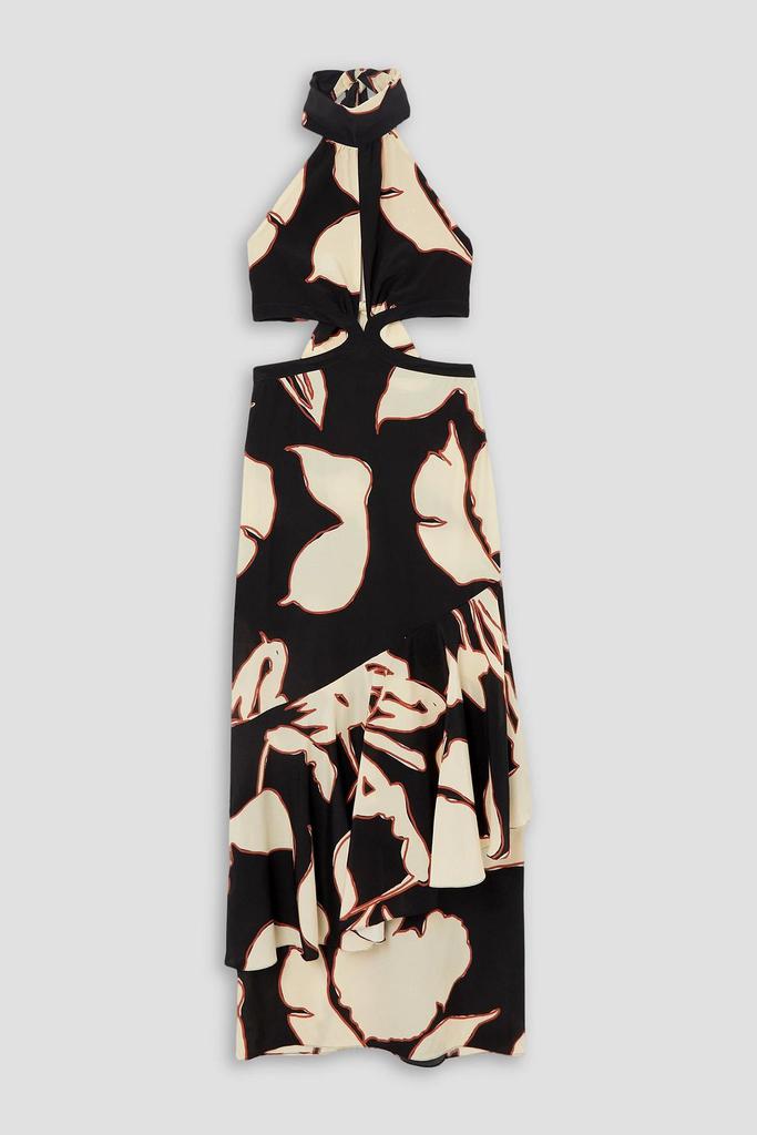 JOHANNA ORTIZ Pasado Tumultuoso printed silk crepe de chine halterneck maxi dress