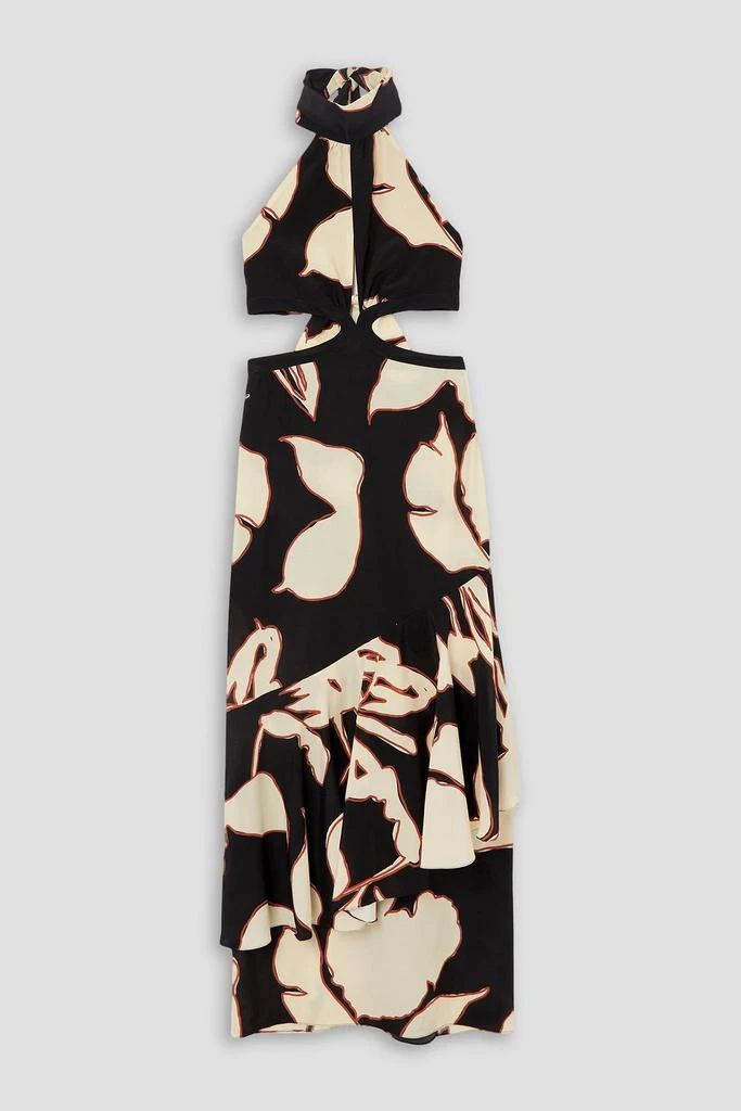 JOHANNA ORTIZ Pasado Tumultuoso printed silk crepe de chine halterneck maxi dress 1