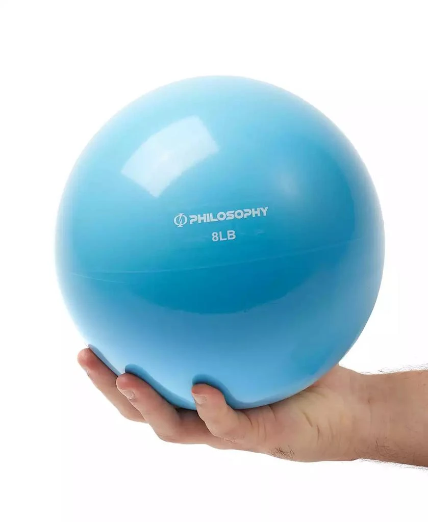 Philosophy Gym Toning Ball, 8 LB, Blue - Soft Weighted Mini Medicine Ball 4