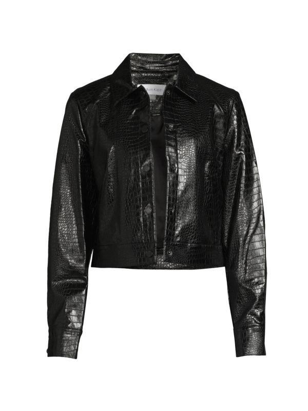 Shop Faux Leather Trucker Jacket on Sale at BeyondStyle