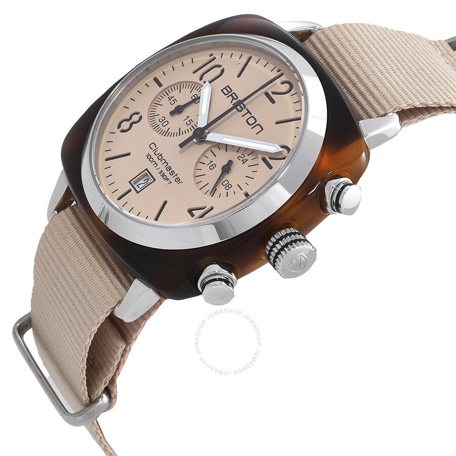 Briston Clubmaster Classic Chronograph GMT Quartz Nude Dial Unisex Watch 20140.SA.T.36.NTN