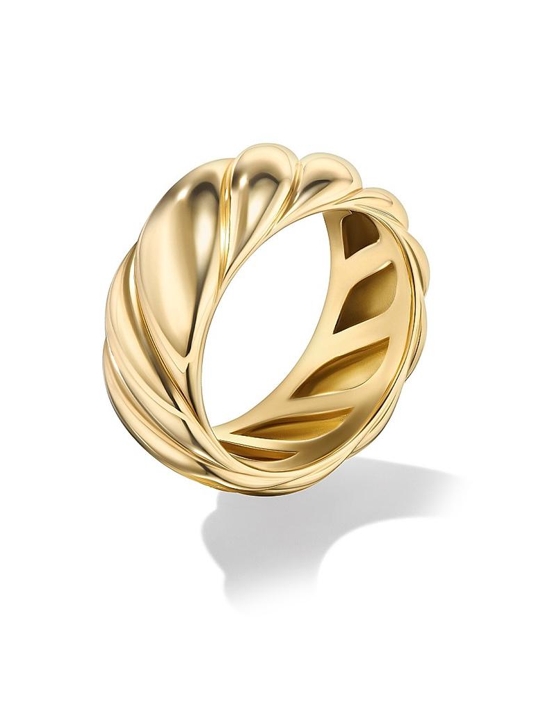 David Yurman Sculpted Cable Band Ring In 18K Yellow Gold