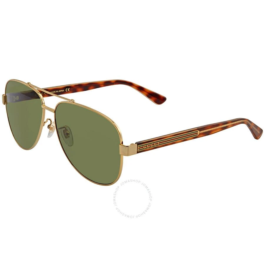 Gucci Green Pilot Men's Sunglasses GG0528S 009 63 2