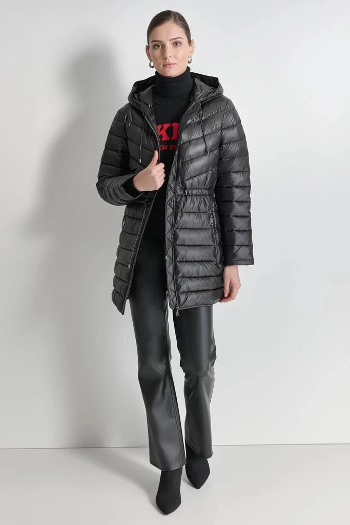 DKNY PUFFER JACKET WITH CINCHED WAIST 3