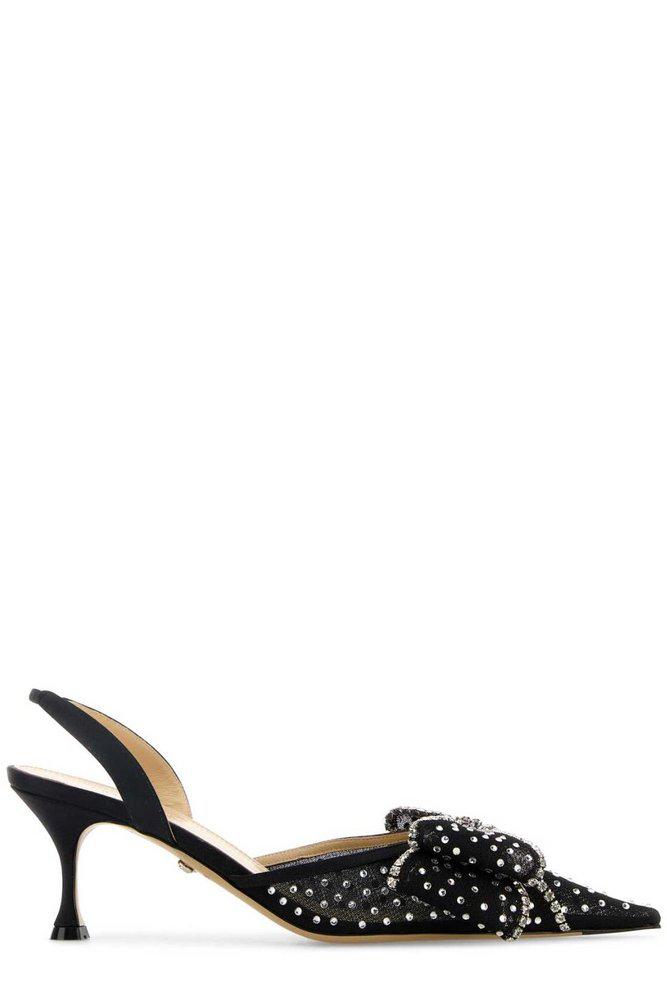 Mach & Mach Mach & Mach Le Cadeau Mesh Embellished Slingback Pumps