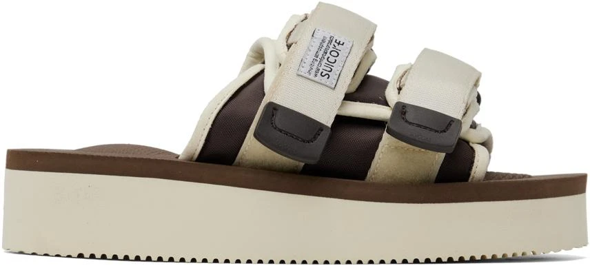 SUICOKE Off-White & Brown MOTO-PO Sandals 1