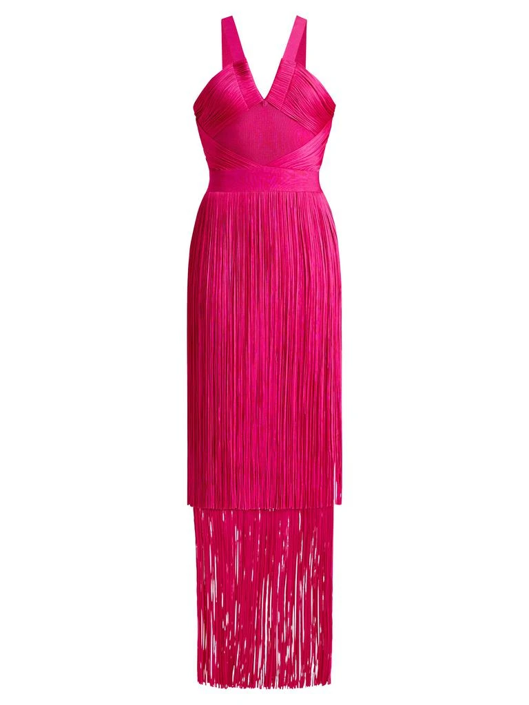 chinese dress ladies Herve Leger Gweneth Multi Stitch Crochet Detail Gown – Runway Catalog