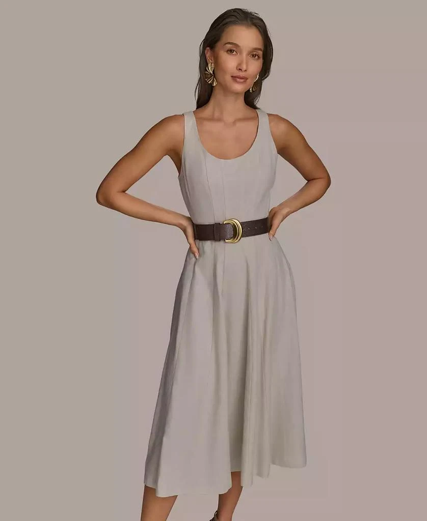 Donna Karan Women's Scoop-Neck Belted Midi Dress 2