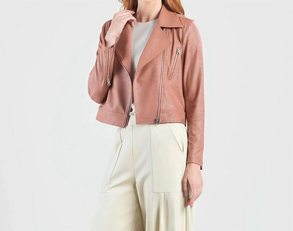 CLARA SUNWOO Clara Sunwoo - Liquid Leather Zip Cuff Moto Waist Jacket
