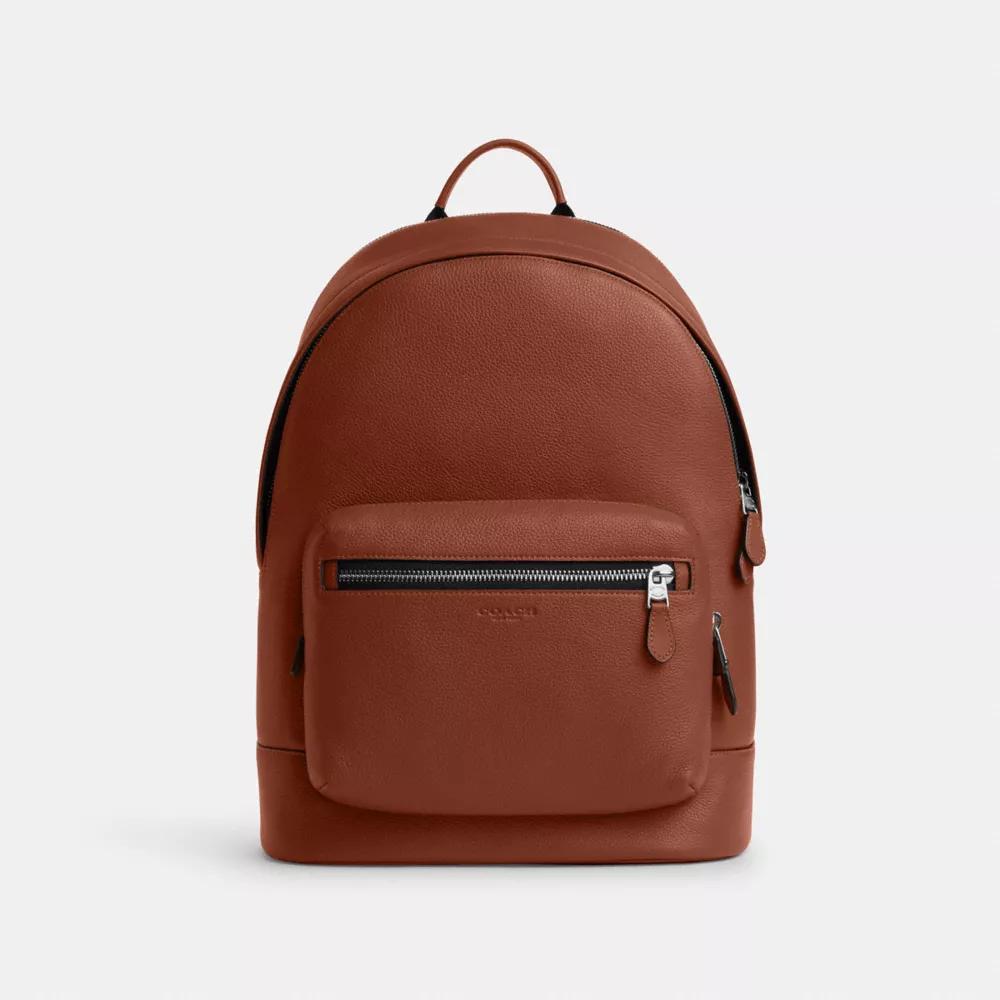 COACH☆WEST BACKPACK WITH GOTHIC SCRIPT Coach West Backpack In Signature Canvas - Backpacks