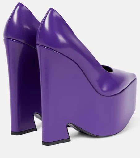Versace Tempest leather platform pumps 3