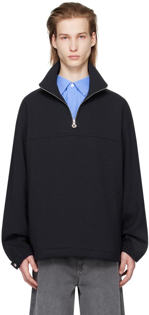 Solid Homme Navy Half-Zip Sweater