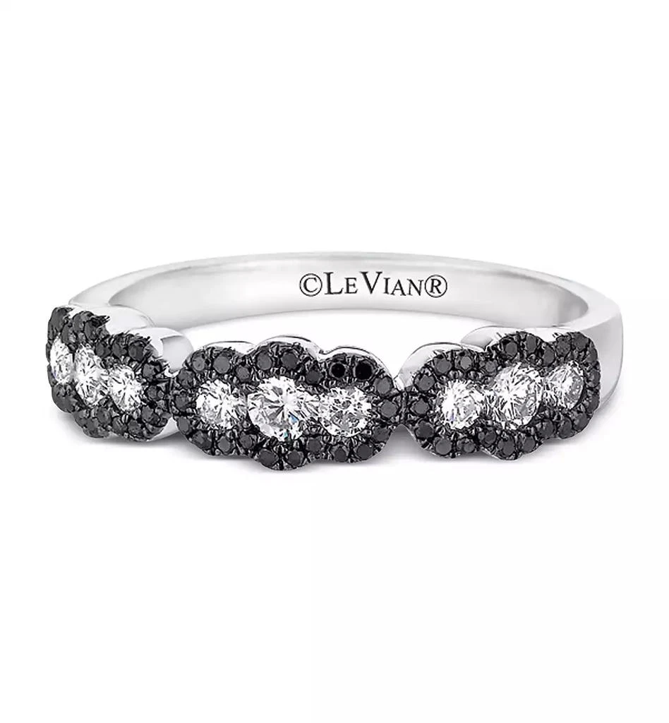 Le Vian Exotics® Vanilla Diamond (3/8 ct. t.w.) & Blackberry Diamond (1/5 ct. t.w.) Halo Ring in 18k White Gold 1