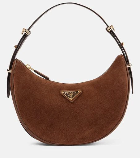 Prada Arqué Small suede shoulder bag 1