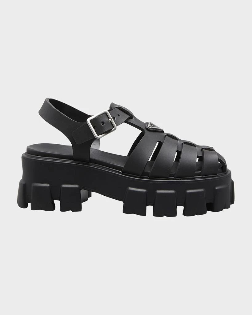 Prada Rubber Logo Chunky-Sole Fisherman Sandals 1