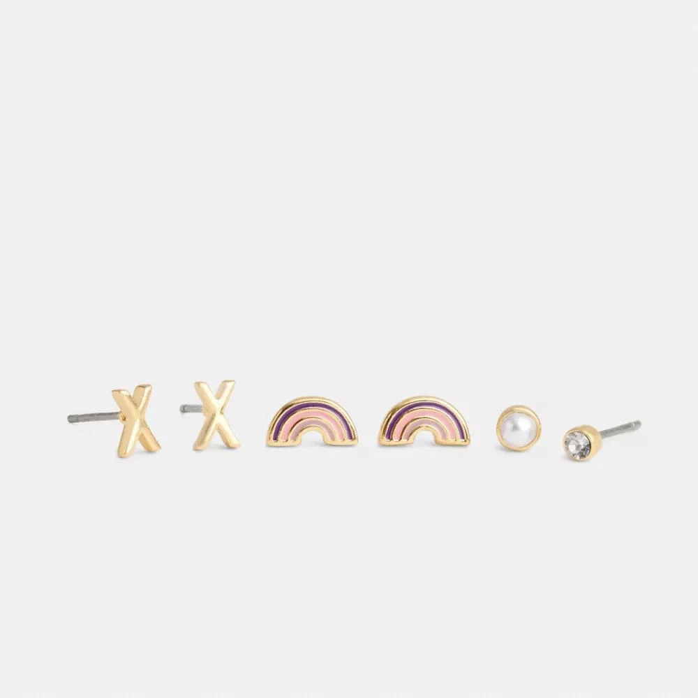 Coach X Initial Stud Earrings Set