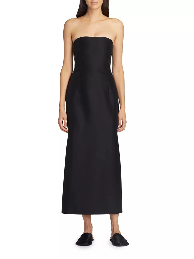 The Row Ward Wool-Silk Strapless Maxi Dress 2