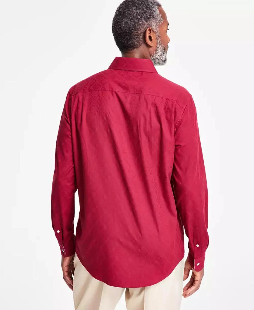Club Room Men's Long Sleeve Diamond Jacquard Button-Front Shirt, Exclusively at Macy's 4