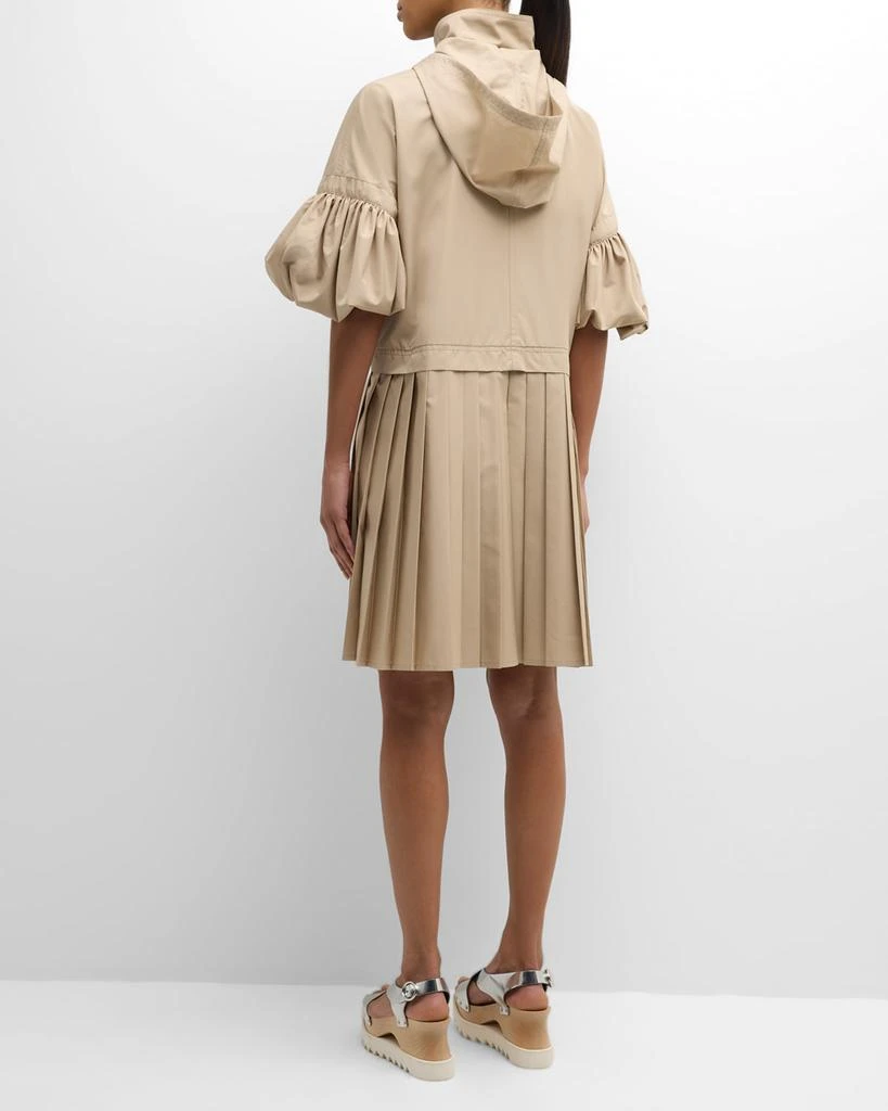 ADEAM Alessandra Puff-Sleeve Pleated Coat With Detachable Hood 4