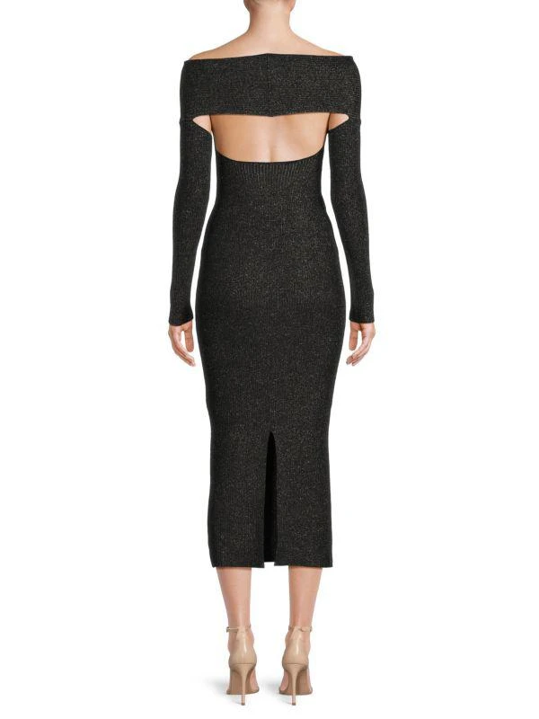Khaite Marisole Glitter Off Shoulder Midi Dress 2