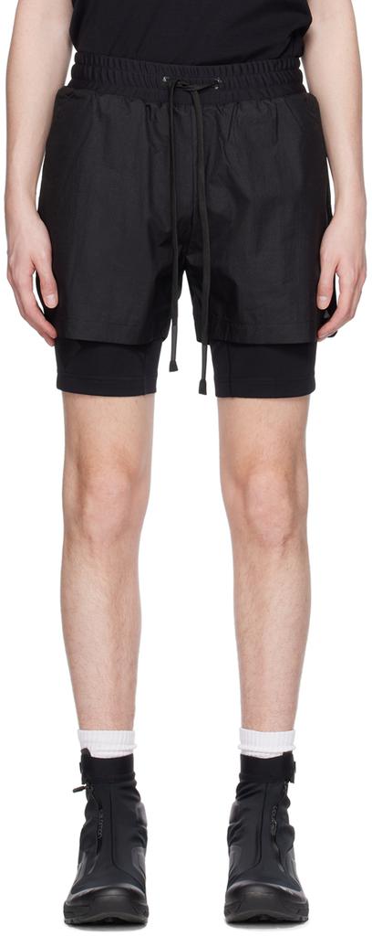TEMPLA Black Layered Track Shorts