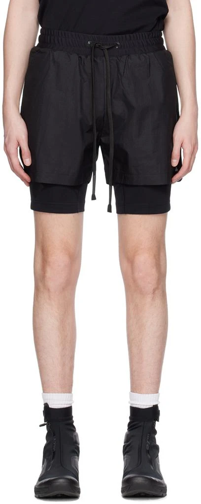 TEMPLA Black Layered Track Shorts 1