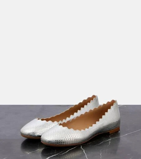 Chloé Lauren croc-effect leather ballet flats 5