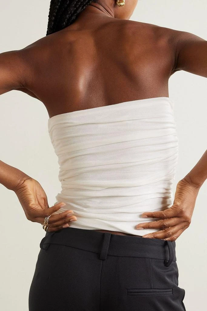 INTERIOR Alexi strapless knotted cotton-jersey top 3