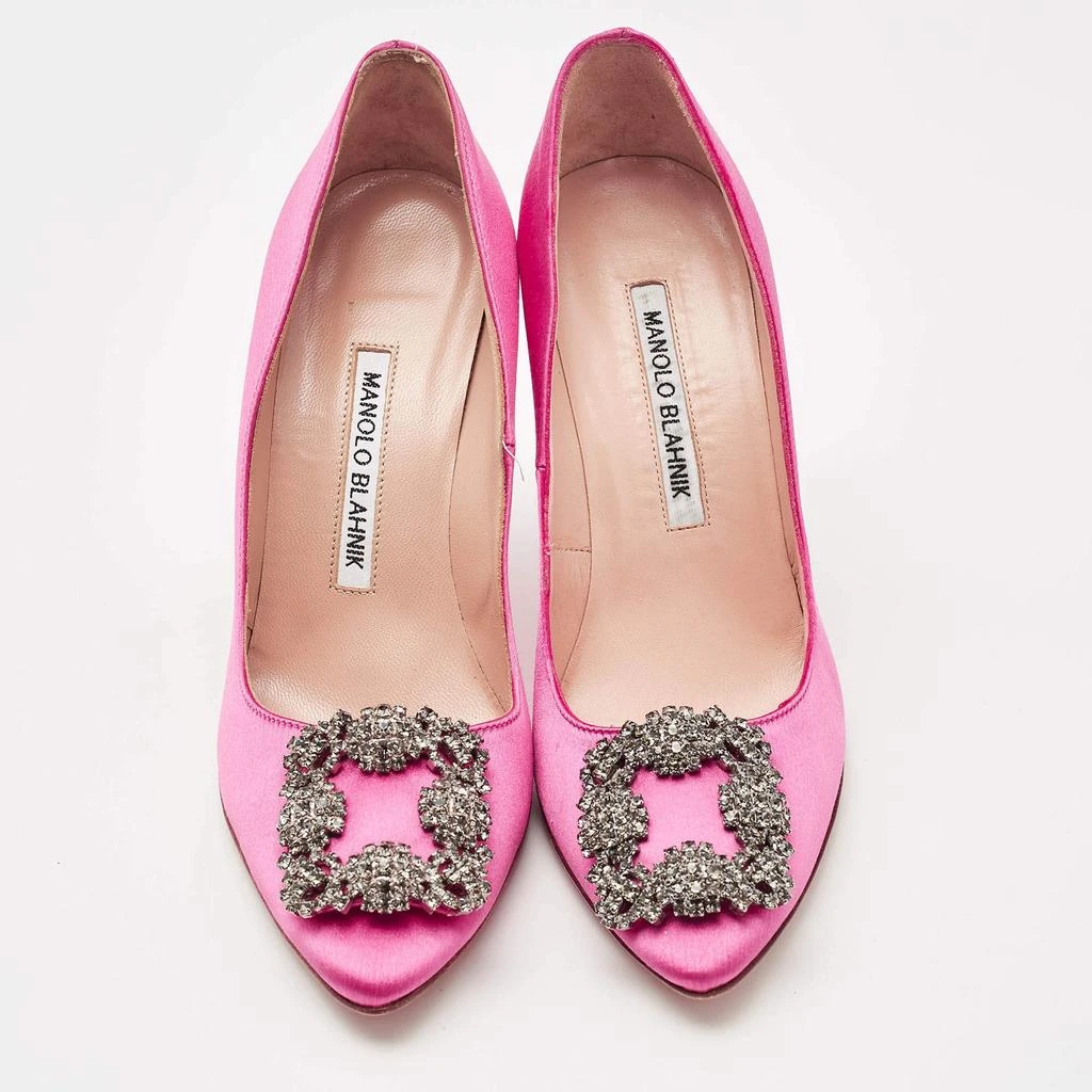 Manolo Blahnik Manolo Blahnik Pink Satin Hangisi Pumps Size 35.5 3