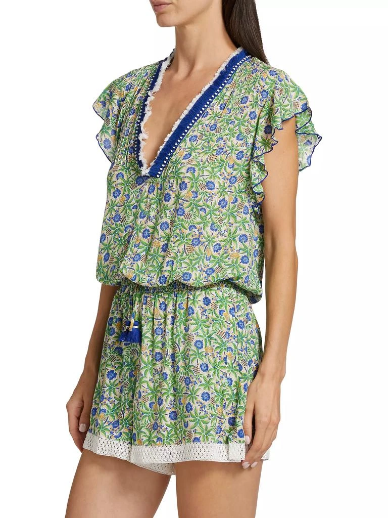 Poupette St Barth Sasha Floral Knit Drawstring Romper 4