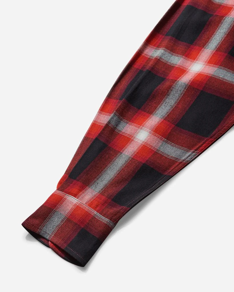 Wacko Maria Men's Ombre Check Open Collar Longsleeve Shirt (Type-1) Red 4