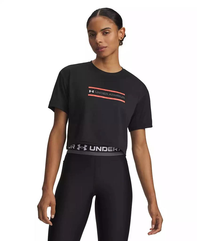 Under Armour Women
s Branded Crew Neck Crop Top
