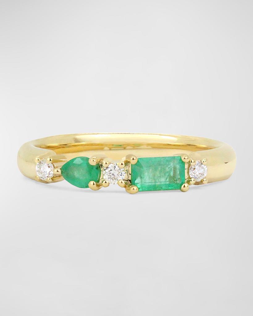 Stevie Wren Pear and Emerald-Cut Gemstone 14K Band Ring