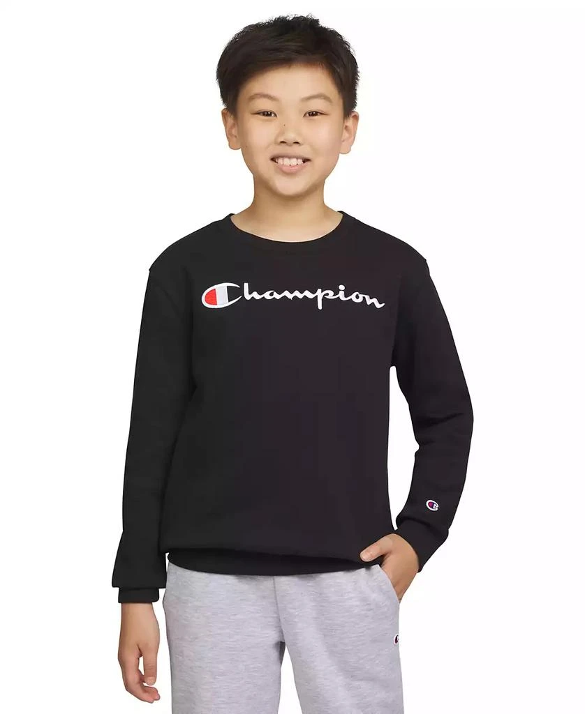 CHAMPION Big Boys Signature Long Sleeve Crewneck Sweatshirt 1