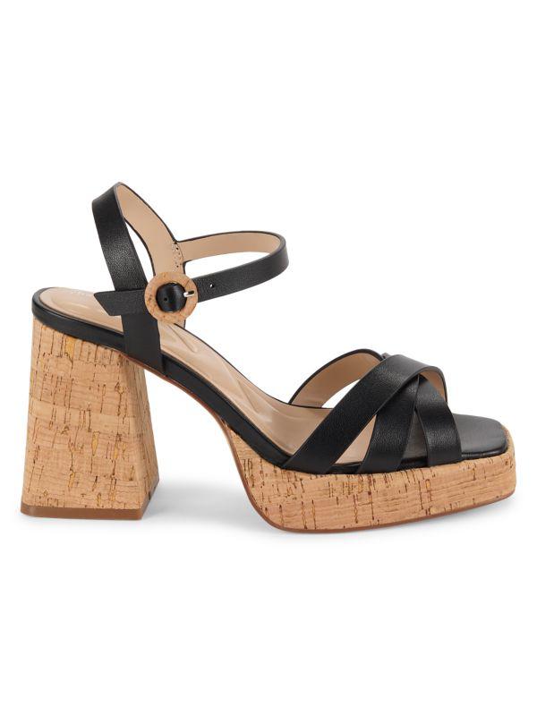 Charles David Barnaby Block Heel Leather Sandals