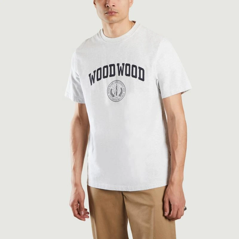 Wood Wood Bobby T-Shirt in organic cotton SNOW MARL  WOOD WOOD 1