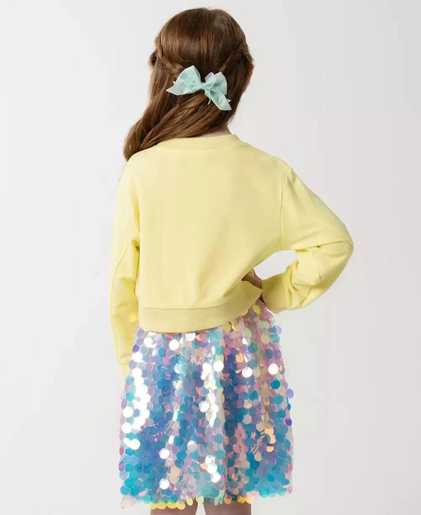 Sparkle & Shine Little Girls Sequin Bubble Skirt with Sweatshirt, 2-Piece Set 3