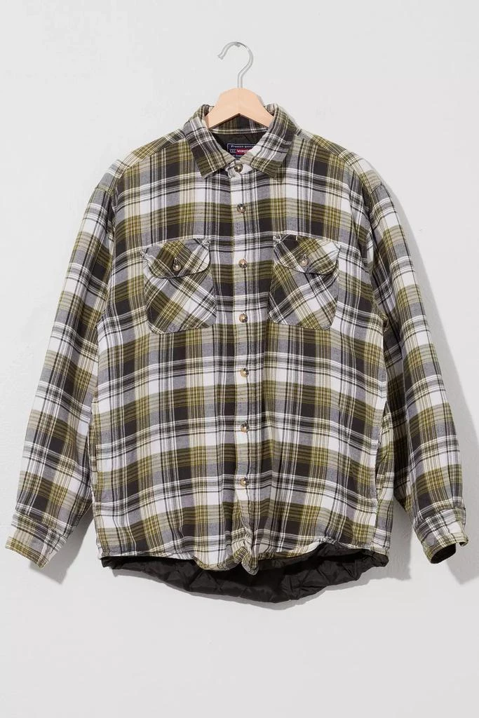 Wrangler Vintage 1990s Wrangler Green Plaid Heavyweight Work Shirt 1