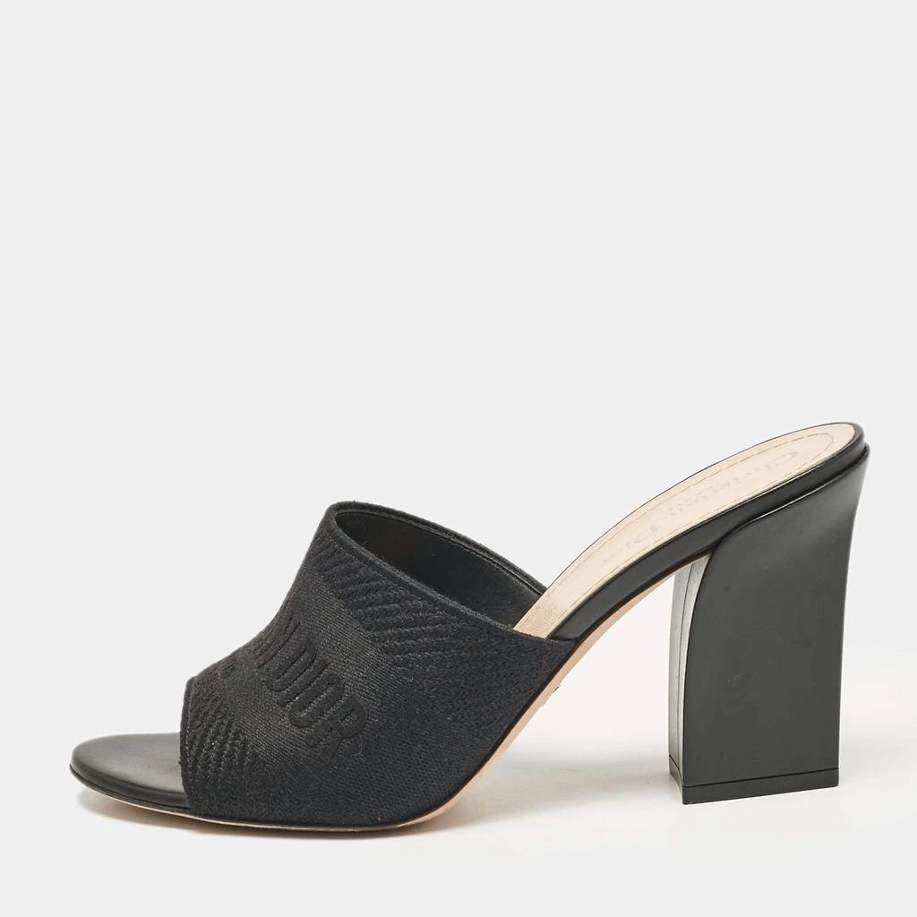 Dior Dior Black Canvas Dway Slide Sandals Size 40 1