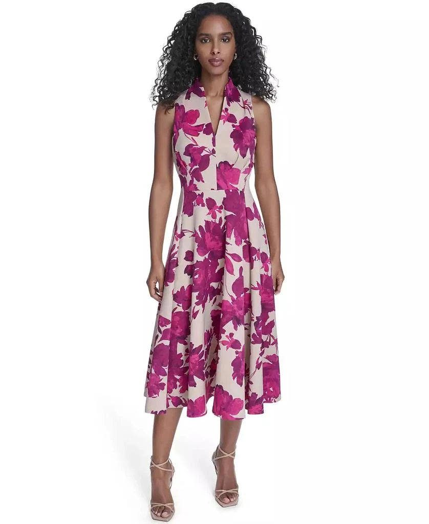Calvin Klein Women's V-Neck Printed Midi Dress 2