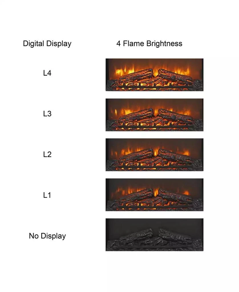 Flynama 26 inch electric fireplace insert, ultra thin heater with log set 
realistic flame, remote control with timer, overheating protection 7