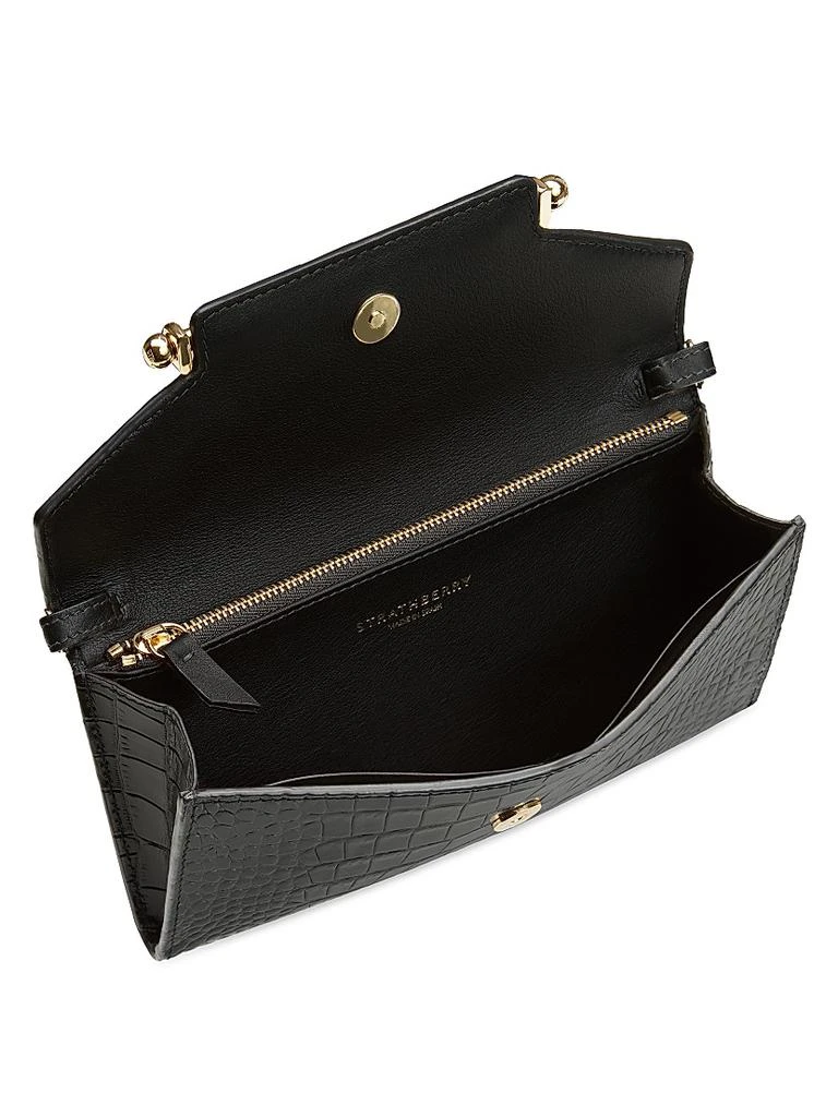 Strathberry Multrees Crocodile-Embossed Leather Chain Wallet 2