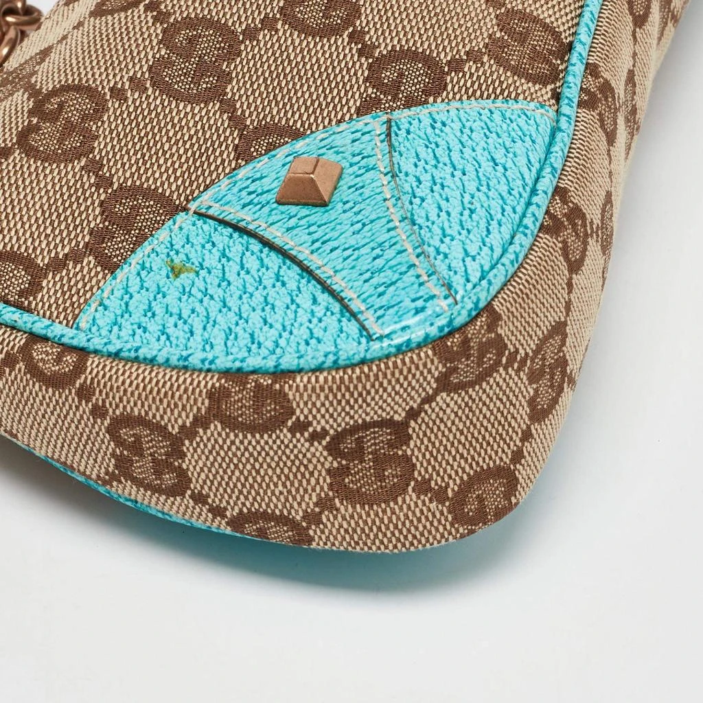 Gucci Gucci Beige/Blue GG Canvas and Leather Baguette Bag 14