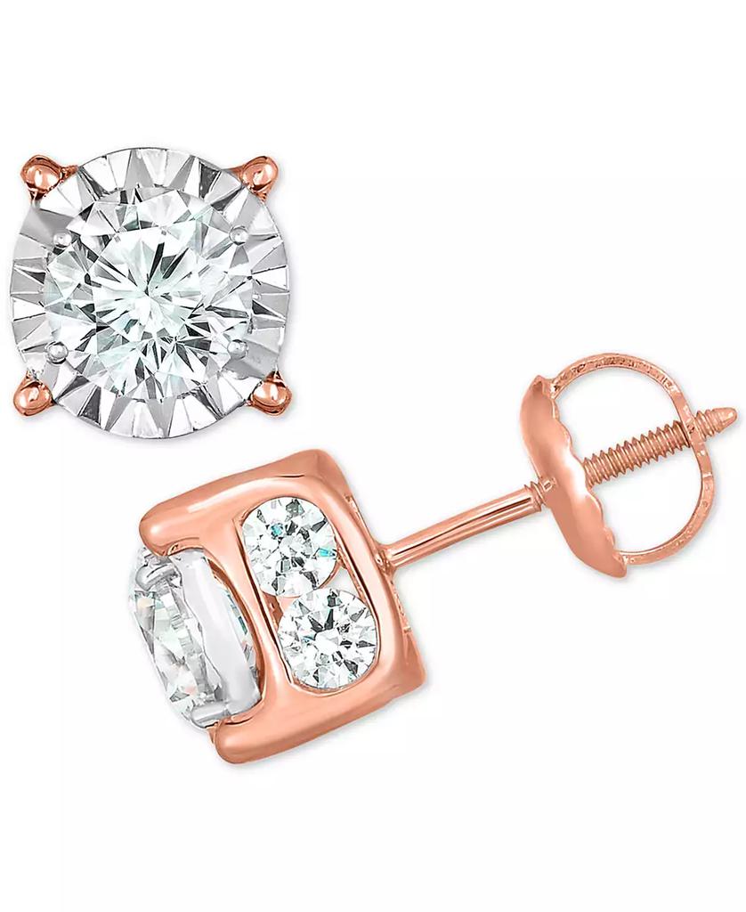 TruMiracle Diamond Stud Earrings (2 ct. t.w.) in 14k White, Yellow or Rose Gold